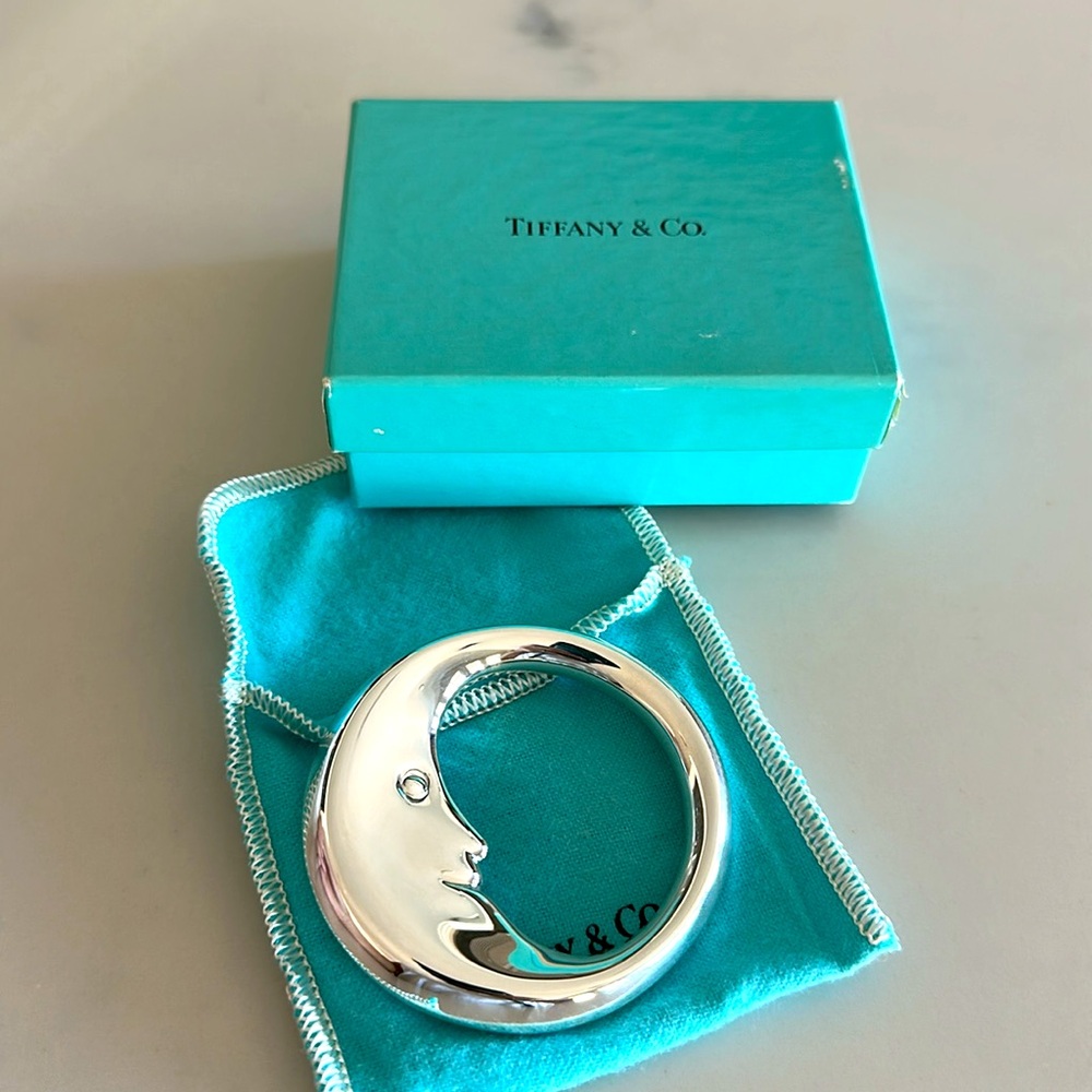 Tiffany & Co. Sterling Silver Man in the Moon Collector Baby Rattle
